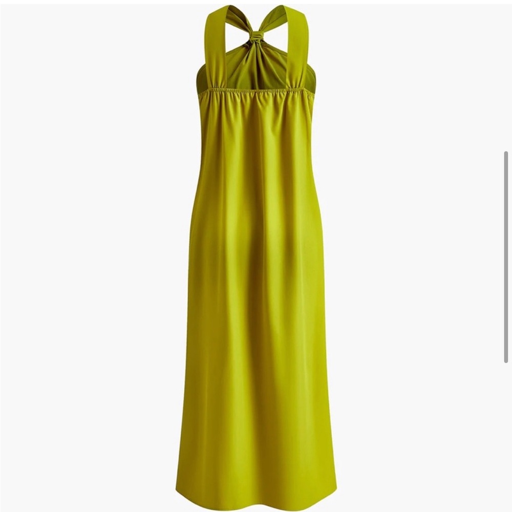Commense Revolve Green Cross Halter Split Long Dr… - image 3